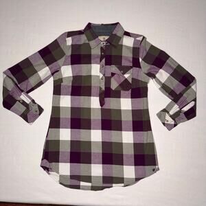Whitetails Gingham L Purple Gray Men Shirt